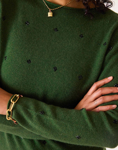Carmel Cedar Sparkle Cashmere Sweater, view 2