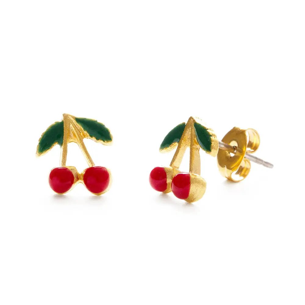 Cherry Stud Earrings - The Riviera Towel Company