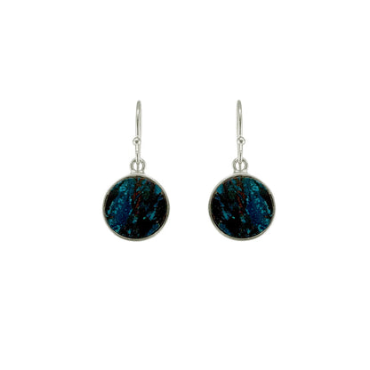 Chrysocolla Coin Earrings