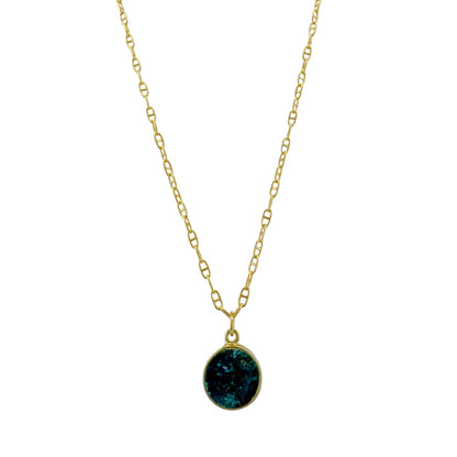 Chrysocolla Coin Necklace