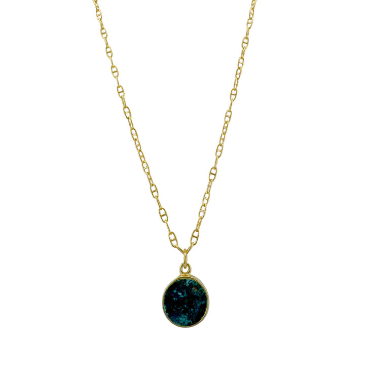 Chrysocolla Coin Necklace