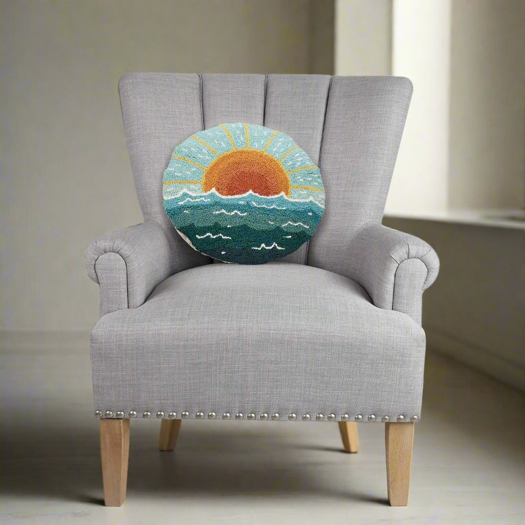 Sun Seascape - Circular Hook Pillow, view 2