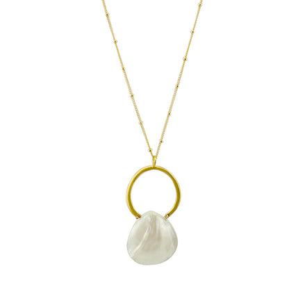 Circle w/ Mother Of Pearl Necklace