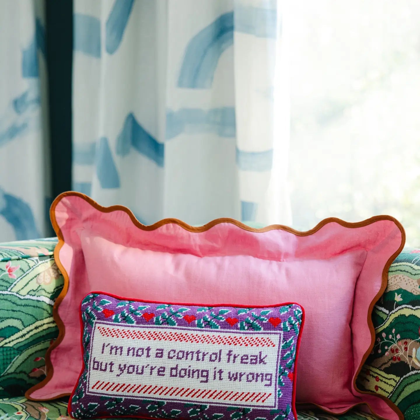 Control Freak Needlepoint Pillow - The Riviera Towel Company