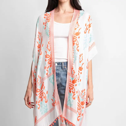 Print Cover-Up with Tassels, view 3