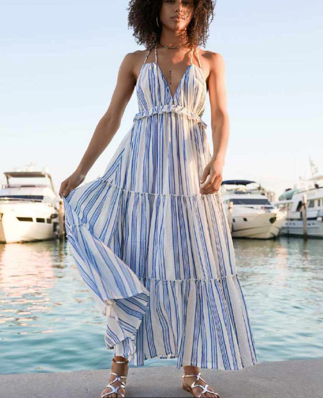 Corinne Halter Dress - The Riviera Towel Company