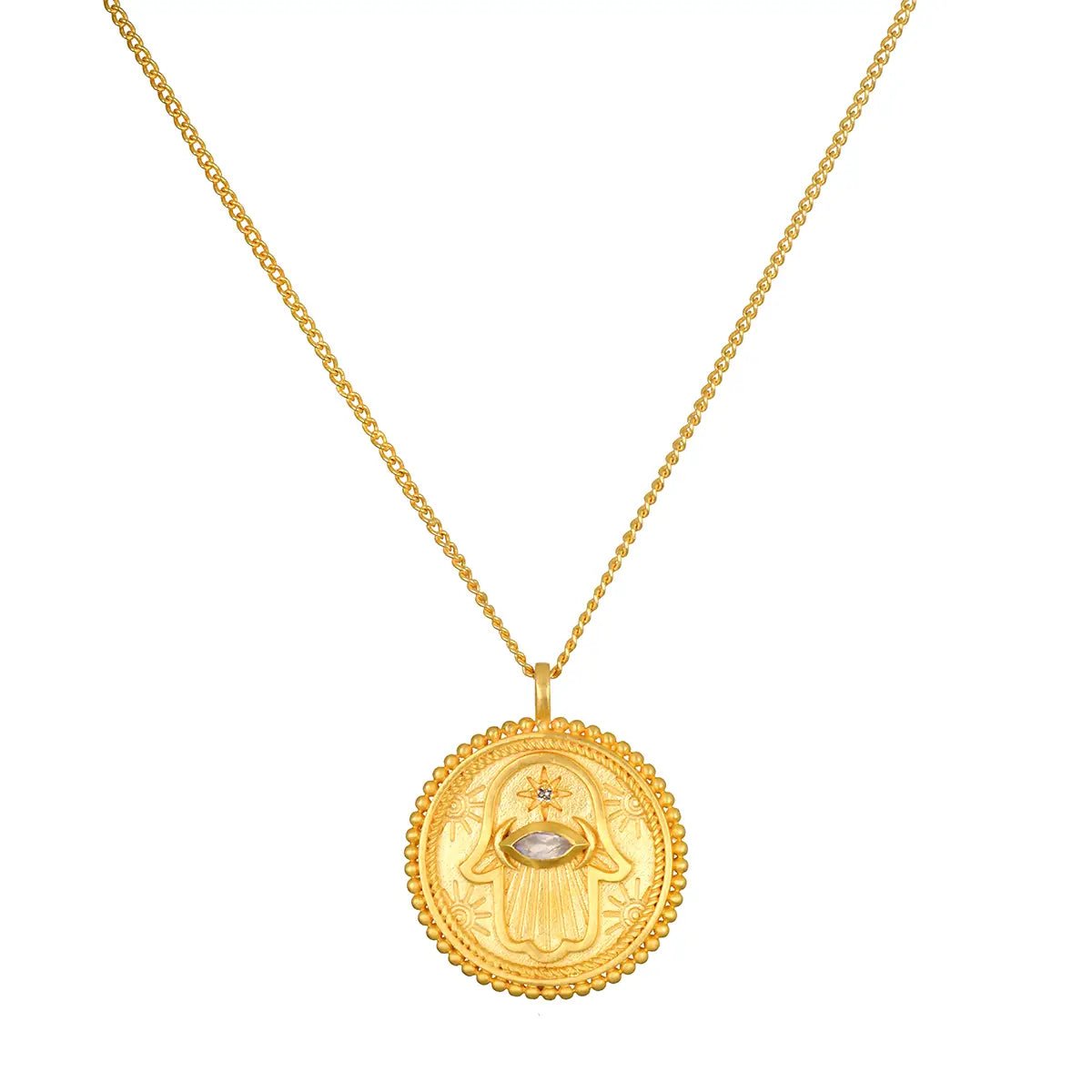 Cradled in Positivity Hamsa Necklace - The Riviera Towel Company