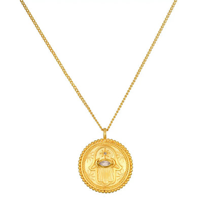 Cradled in Positivity Hamsa Necklace - The Riviera Towel Company