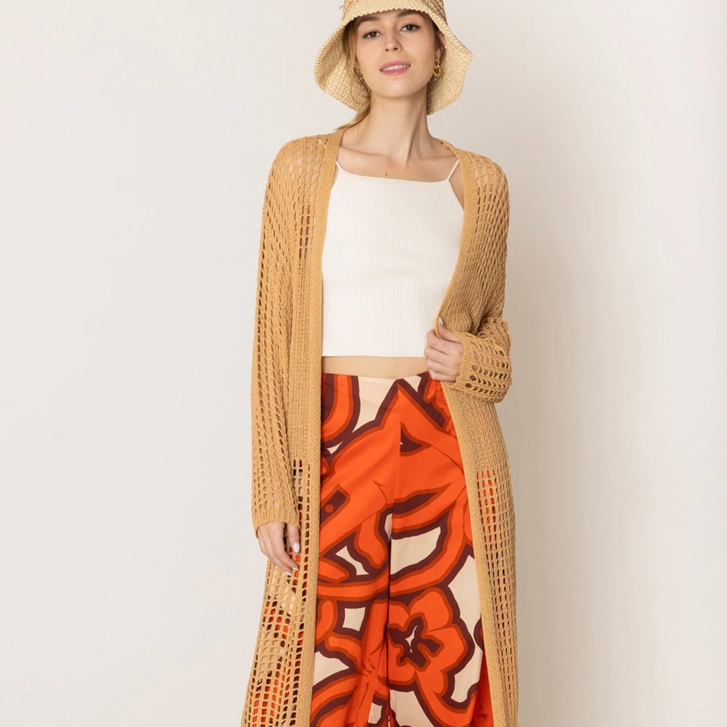 Crochet Long Cardigan - The Riviera Towel Company