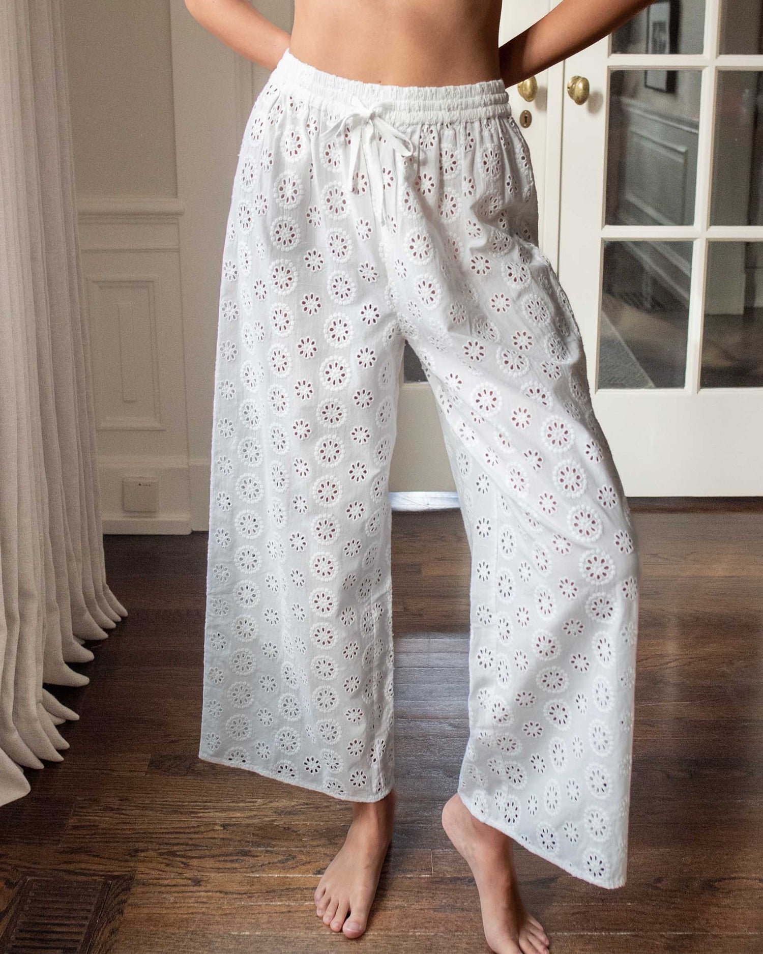 Daisy Eyelet Pant - The Riviera Towel Company