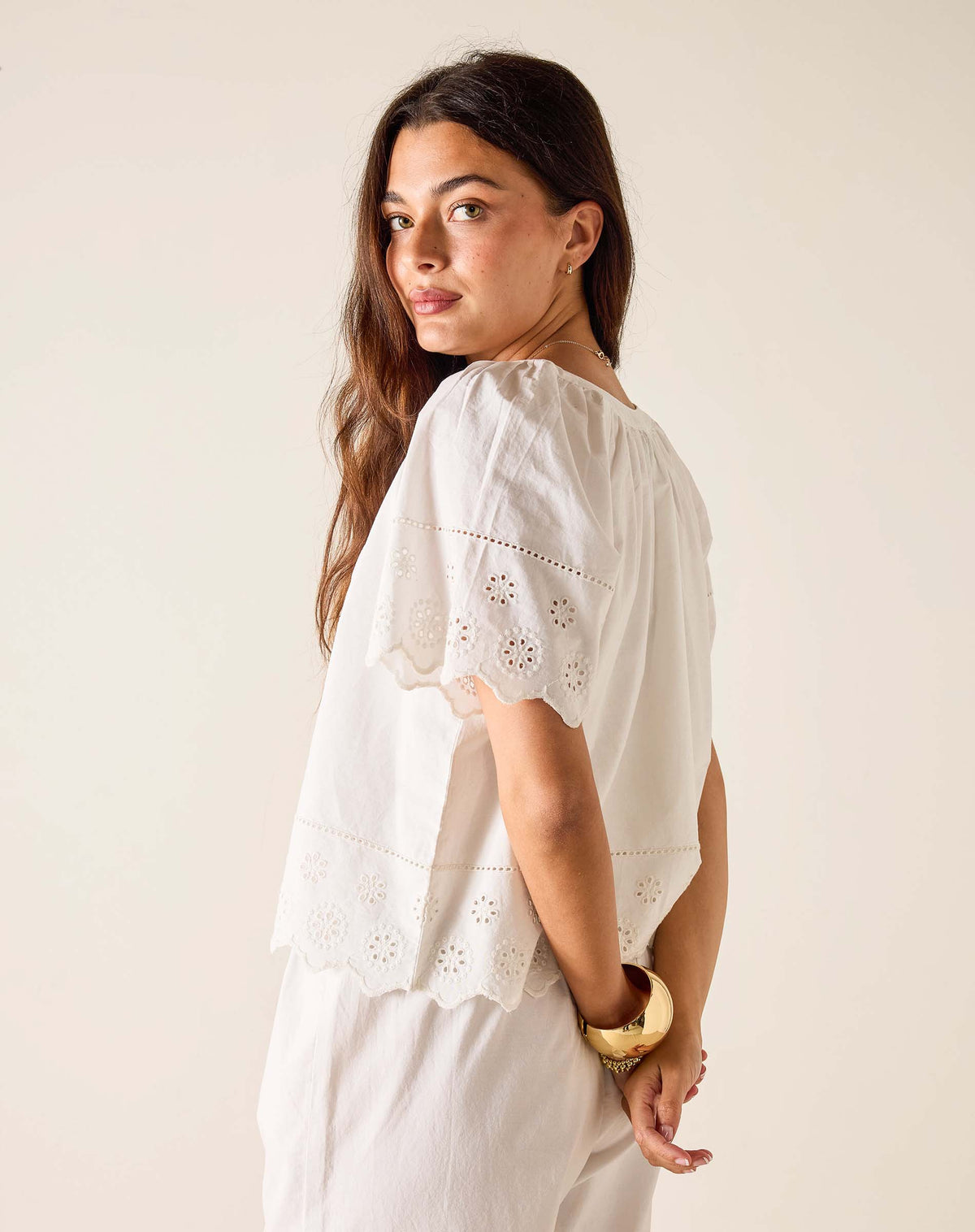 Daisy Eyelet Top, view 3