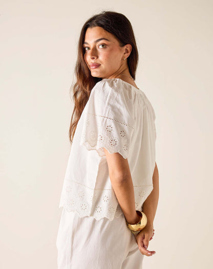 Daisy Eyelet Top, view 3