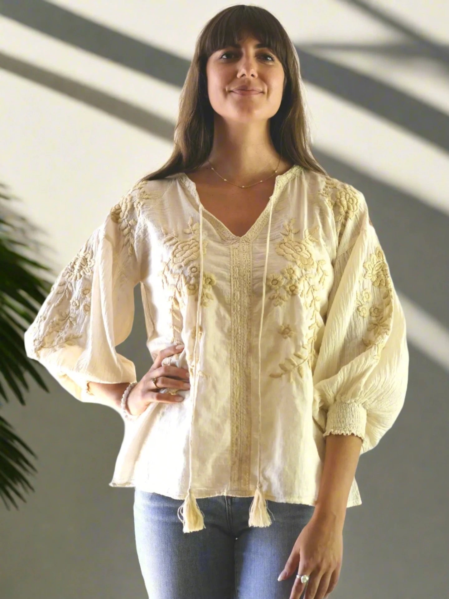 Deja Double Cotton Gauze Blouse - The Riviera Towel Company