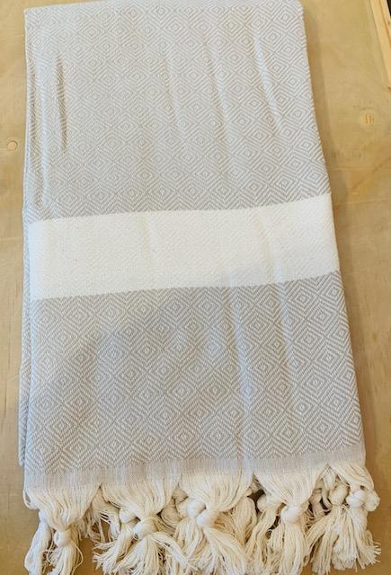 Diamond Towel II - Natural - The Riviera Towel Company, styled