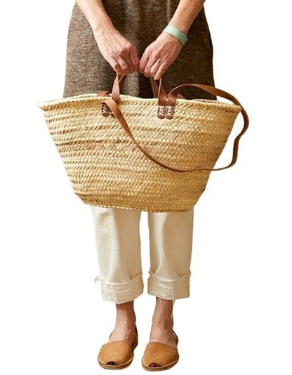 Double Strap Market Basket - Dark - The Riviera Towel Company