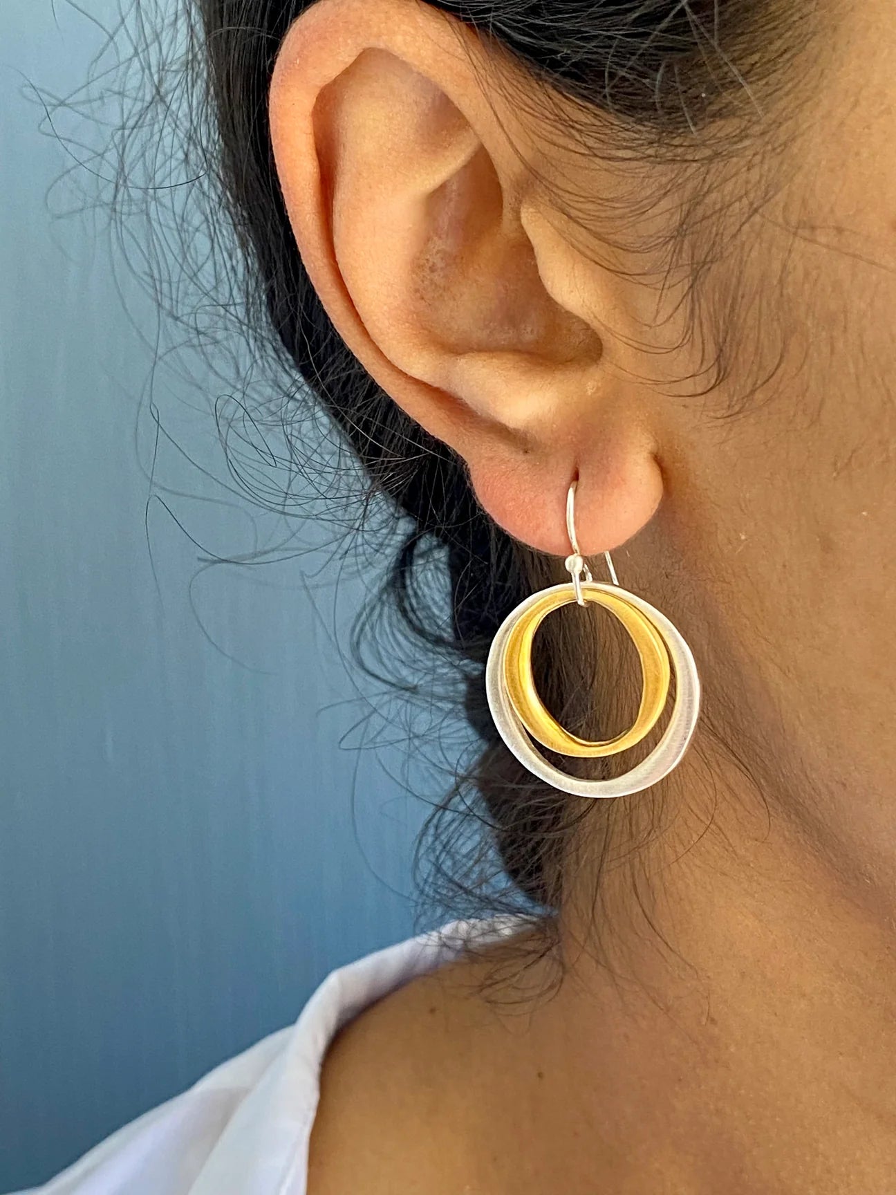 Silver & Vermeil Double Circles Earrings