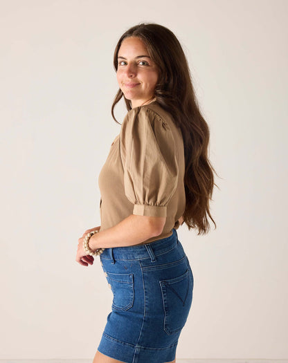 Earhart Ribbed Henley Top, view 4