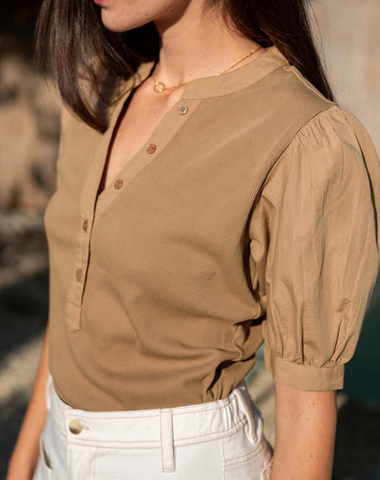 Earhart Ribbed Henley Top, view 7