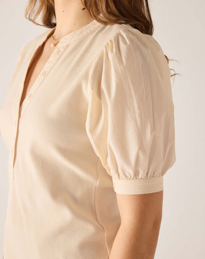 Earhart Ribbed Henley Top, view 3