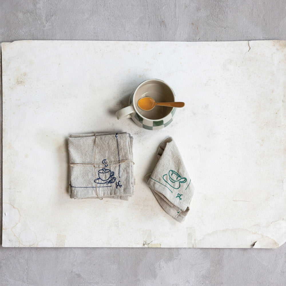 Embroidered Coffee/Tea Cocktail Napkins
