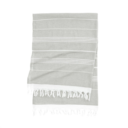 Close-up of soft terry cloth and flat woven cotton texture
