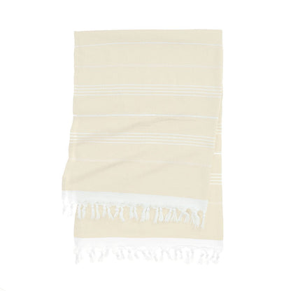 Turkish cotton towel with white fringe and vibrant color stripes