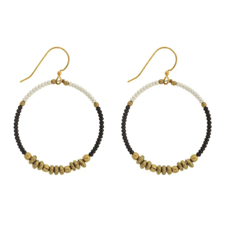 Color Blocked Brass Hoops