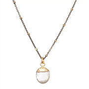 Faceted Crystal Quartz Pendant Necklace - The Riviera Towel Company