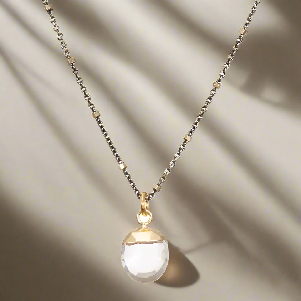 Faceted Crystal Quartz Pendant Necklace