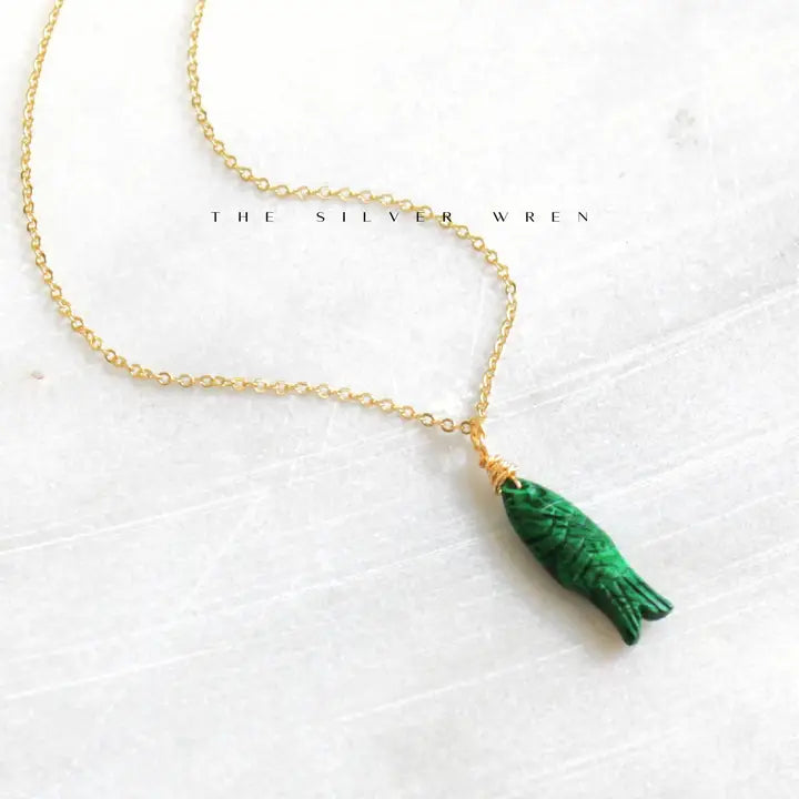 Gemstone Fish Pendant, view 3