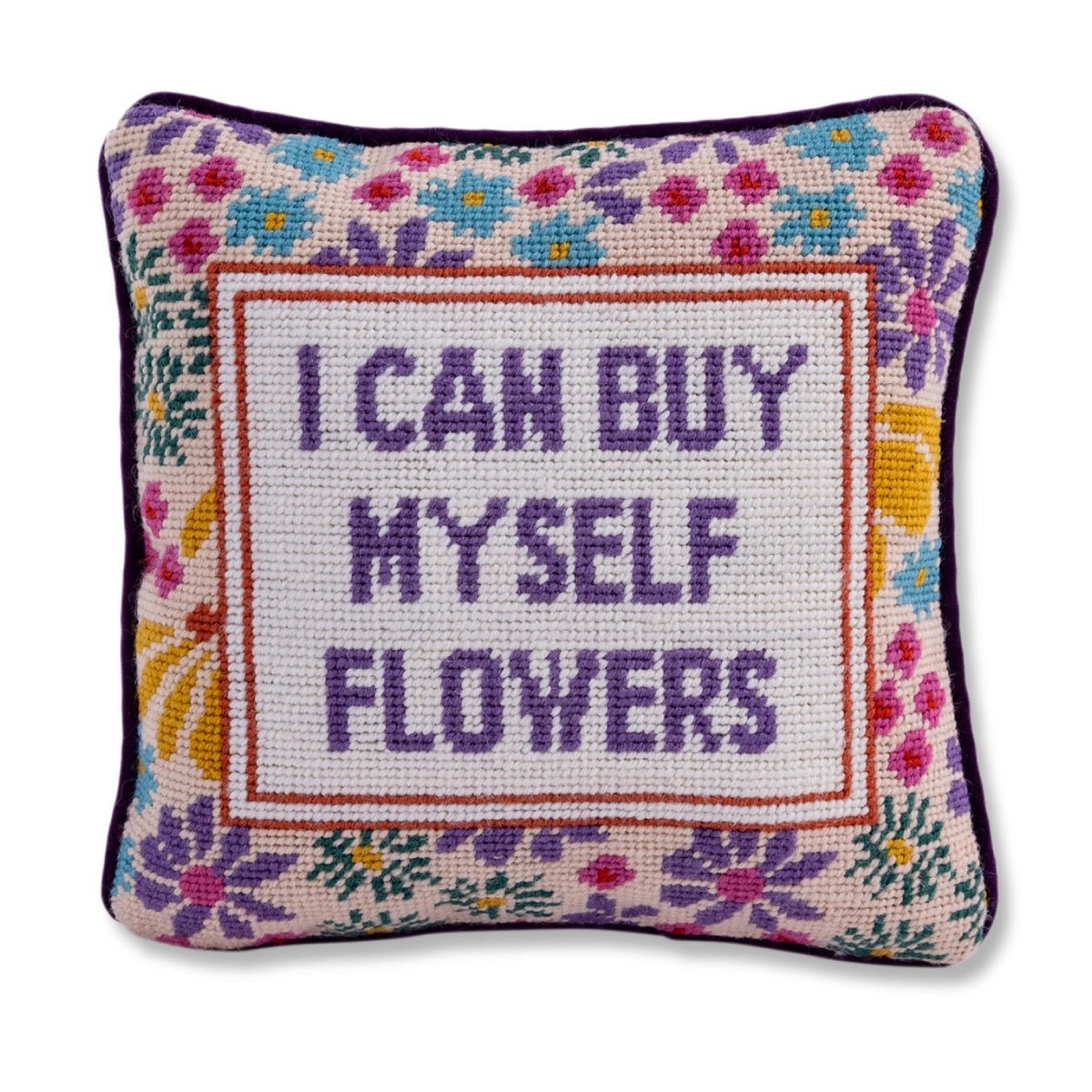 Flowers Needlepoint Pillow - The Riviera Towel Company