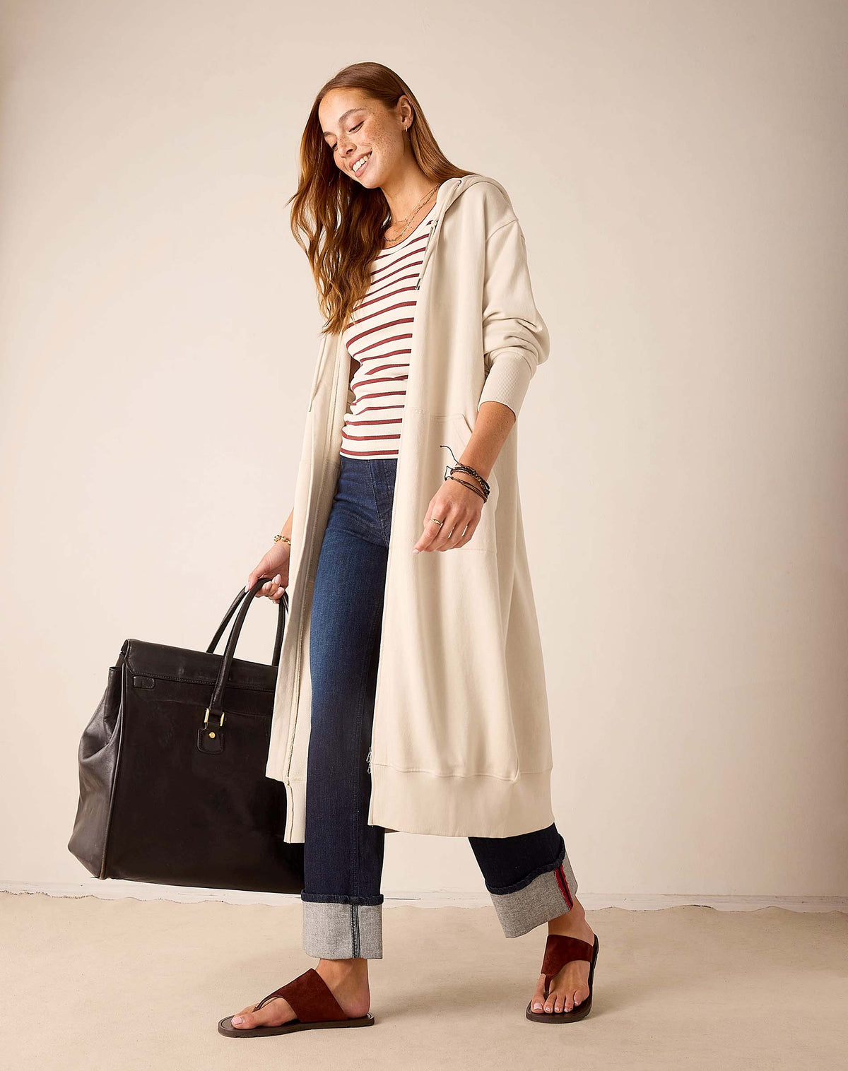 Frenchie Full Zip Maxi Hoodie