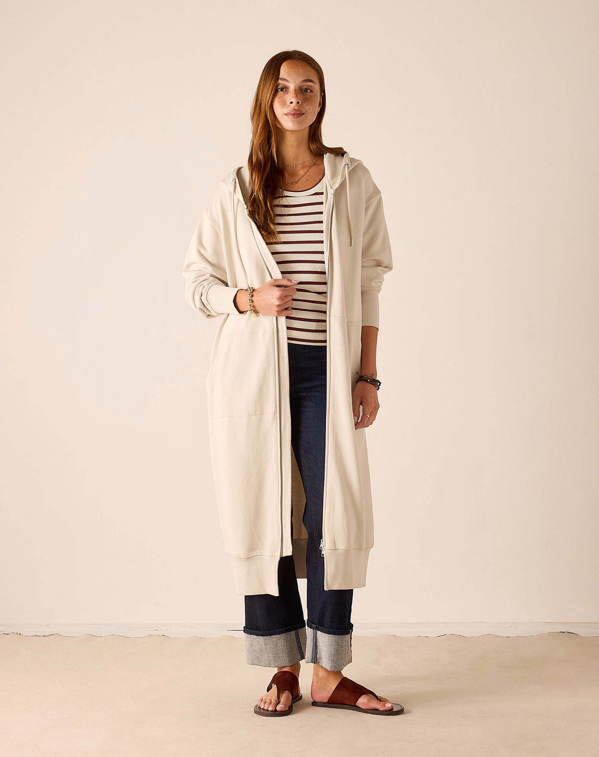 Frenchie Full Zip Maxi Hoodie