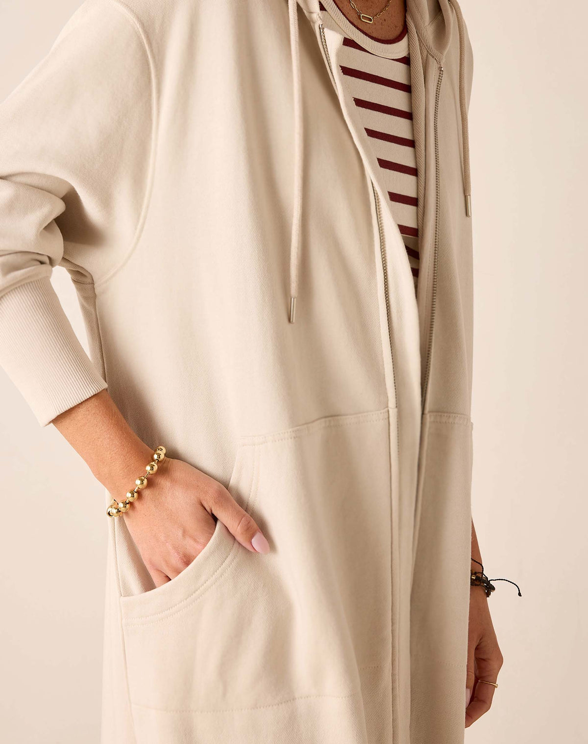 Frenchie Full Zip Maxi Hoodie