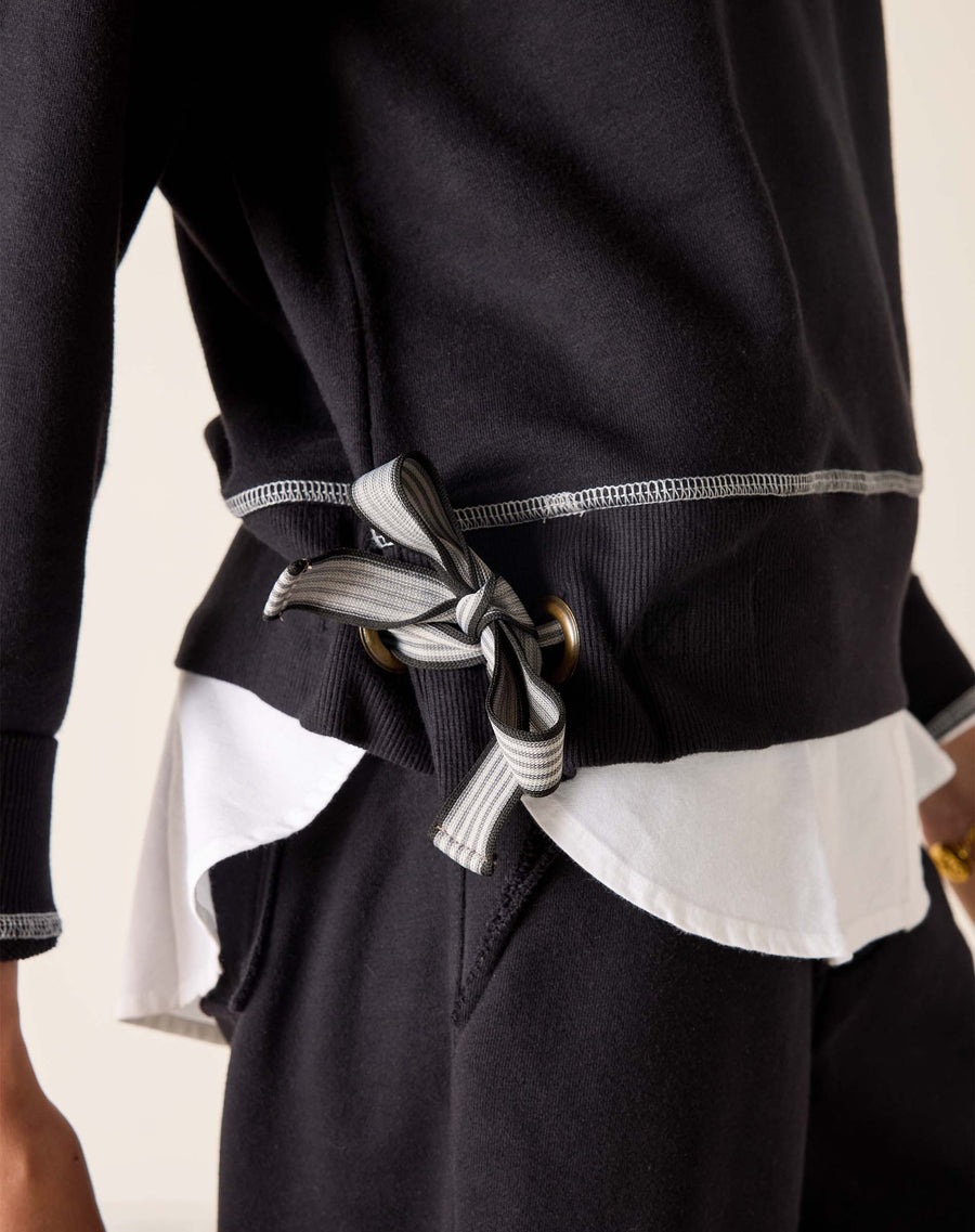 Frenchie Tie Side Sweatshirt, view 2, styled