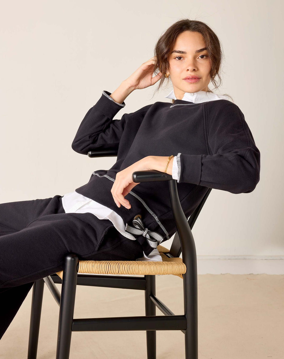 Frenchie Tie Side Sweatshirt, view 3
