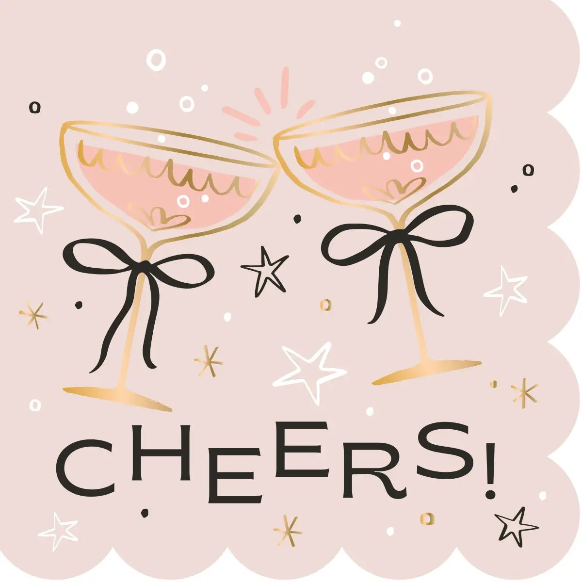 Funny Cocktail Napkins - Cheers Bows - The Riviera Towel Company