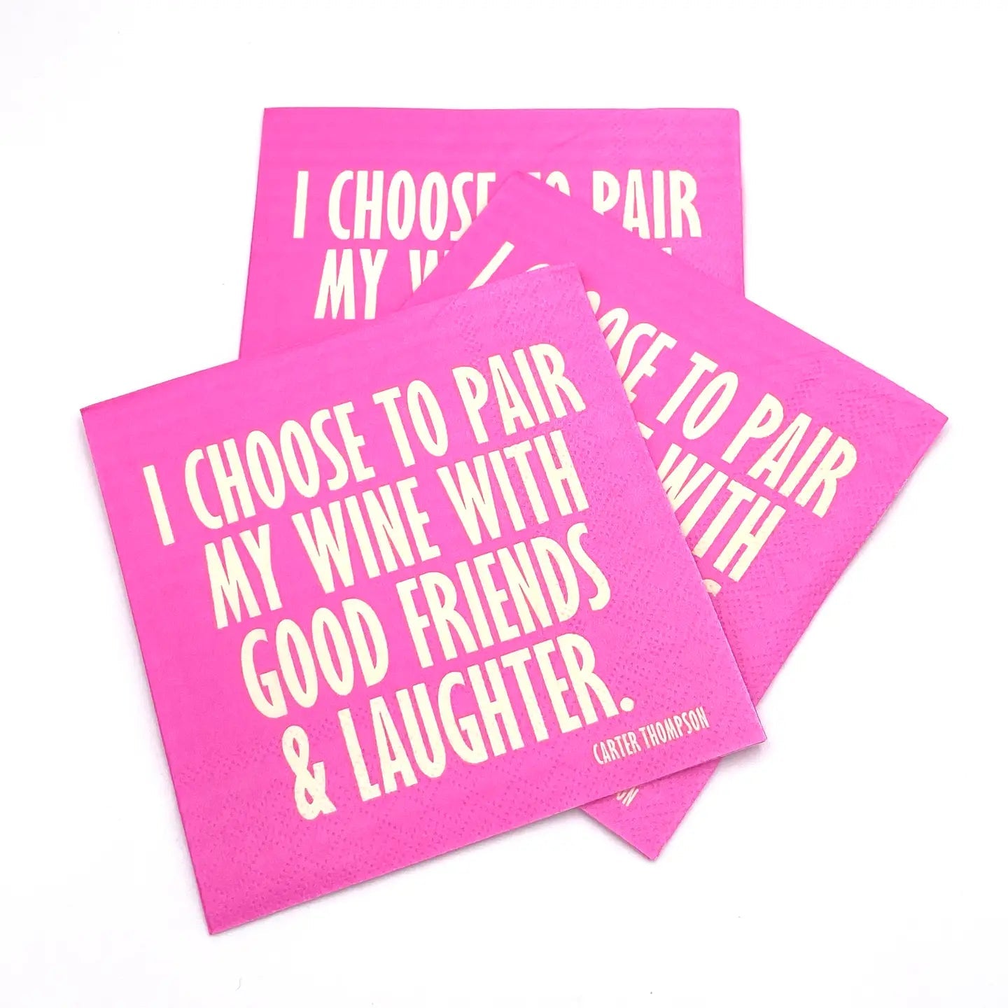 Funny Cocktail Napkins - Pair Wine with Good Friends - The Riviera Towel Company