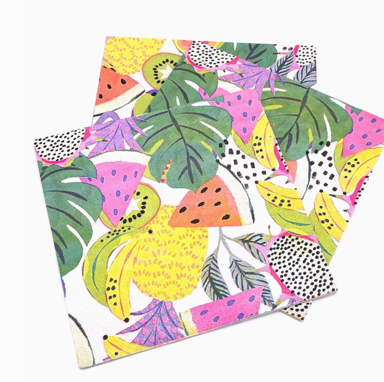 Funny Cocktail Napkins - Tropical Fruit - The Riviera Towel Company