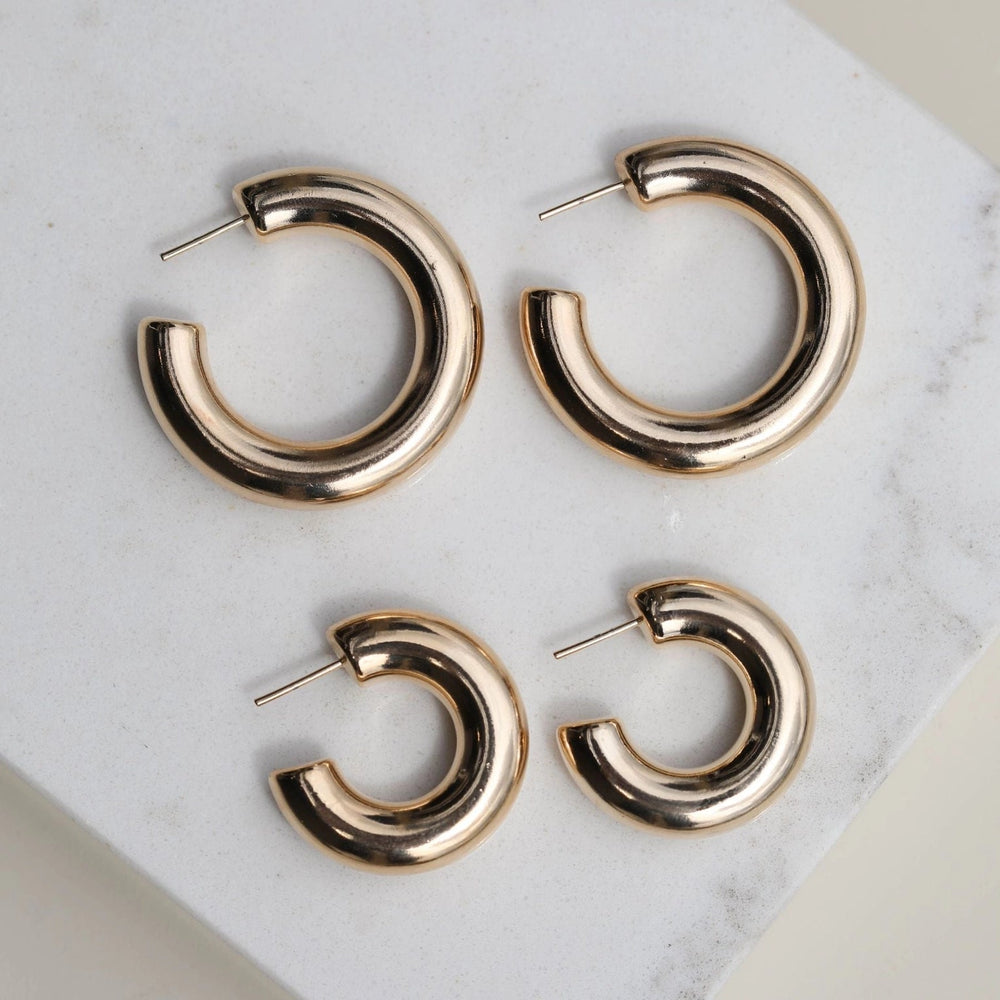 Gold Donut Hoop Earring