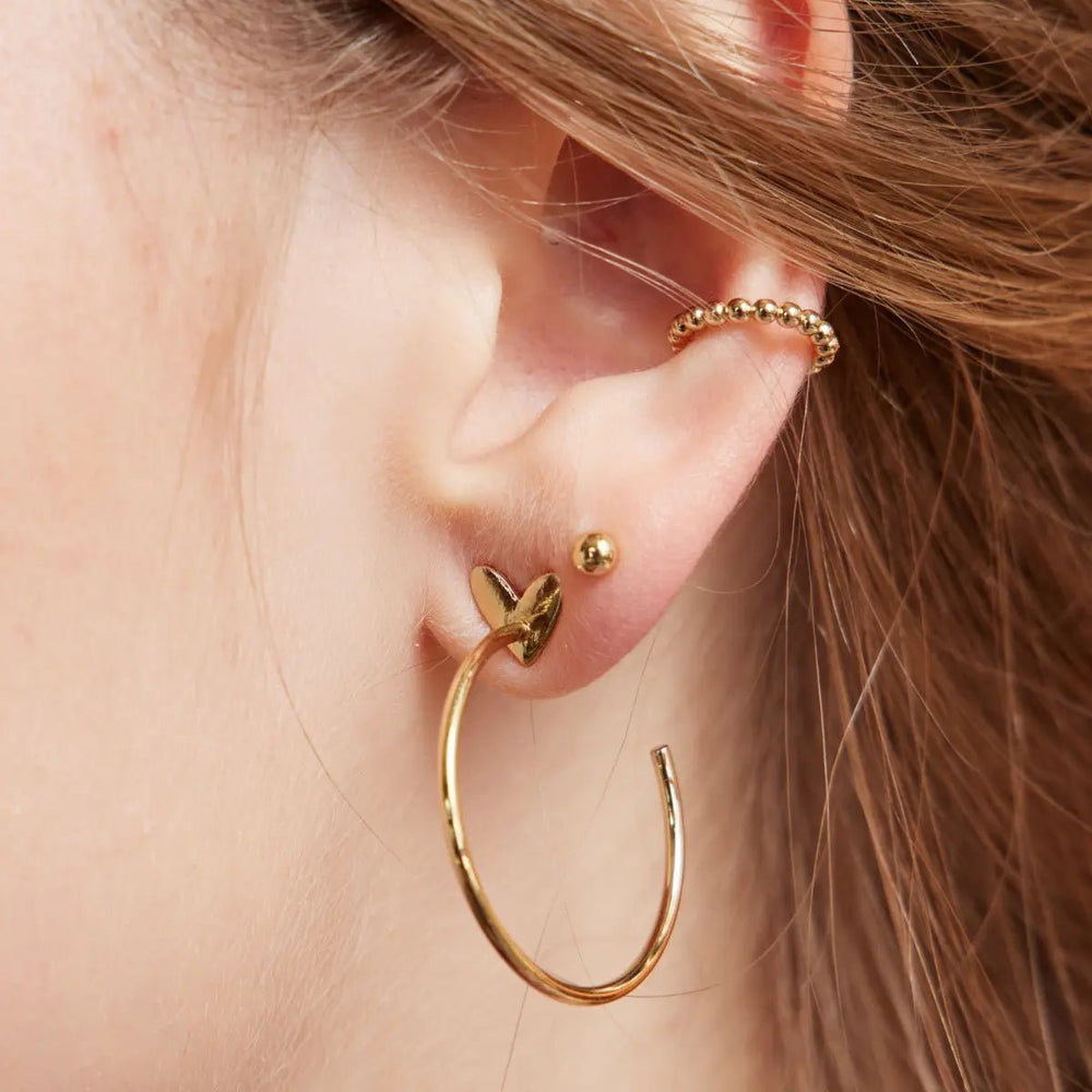 Gold Sweetheart Hoops
