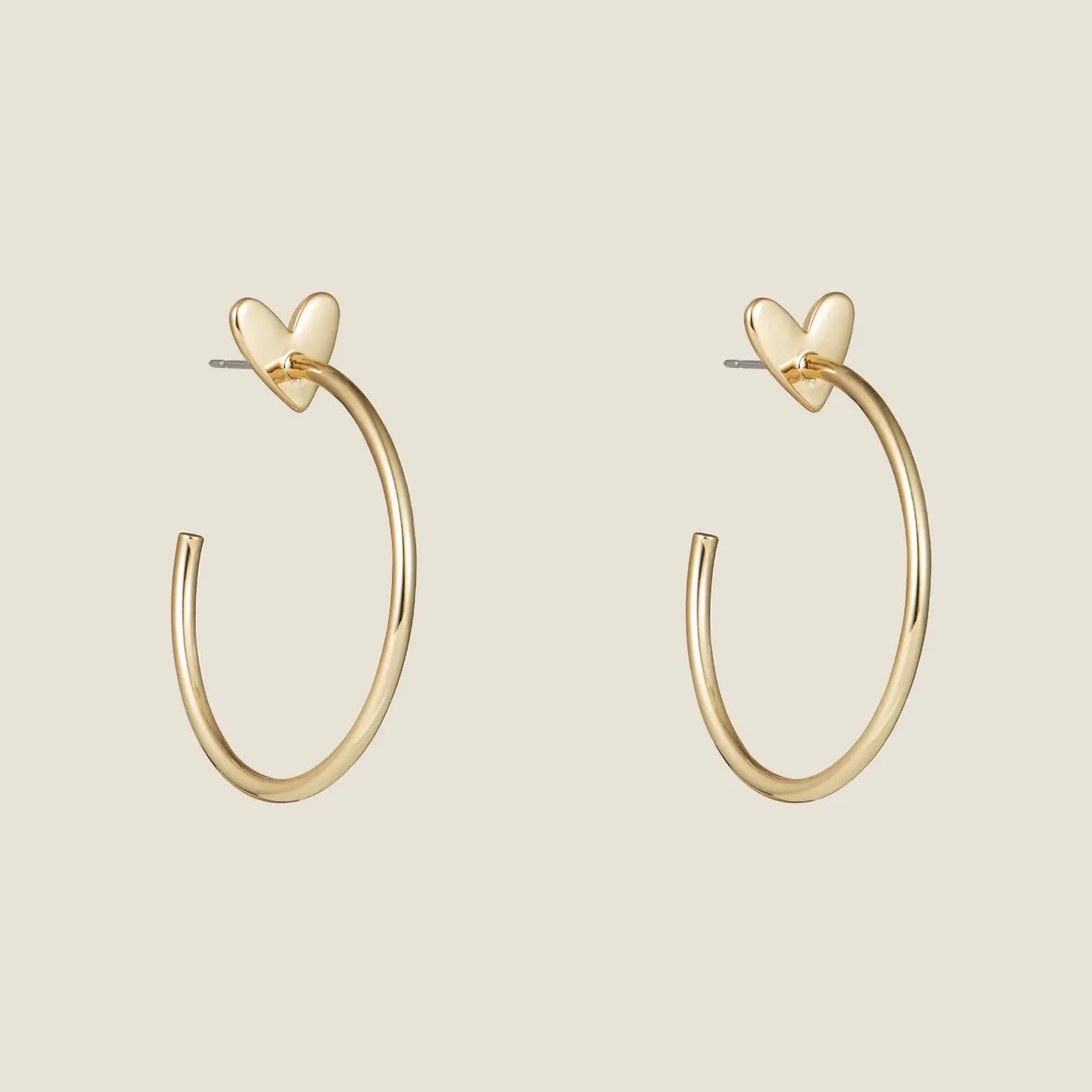 Gold Sweetheart Hoops - The Riviera Towel Company