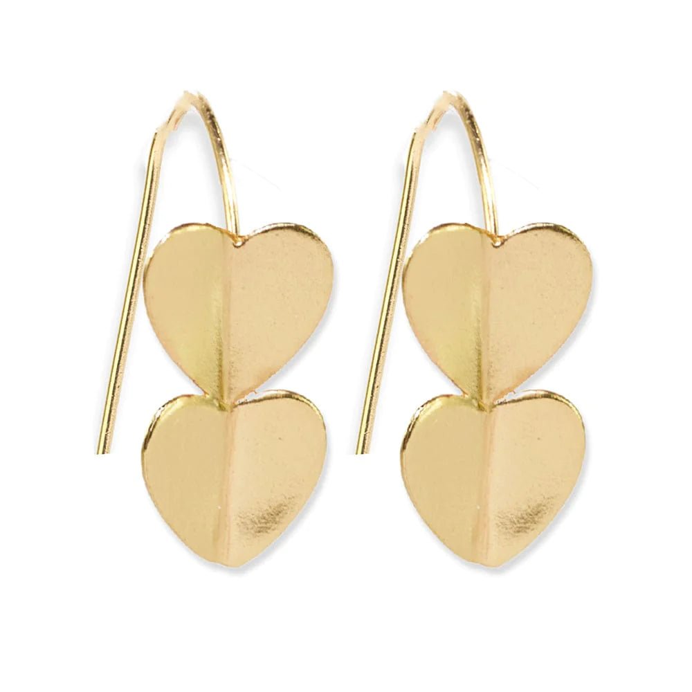 Gretchen Double Heart Earrings - The Riviera Towel Company