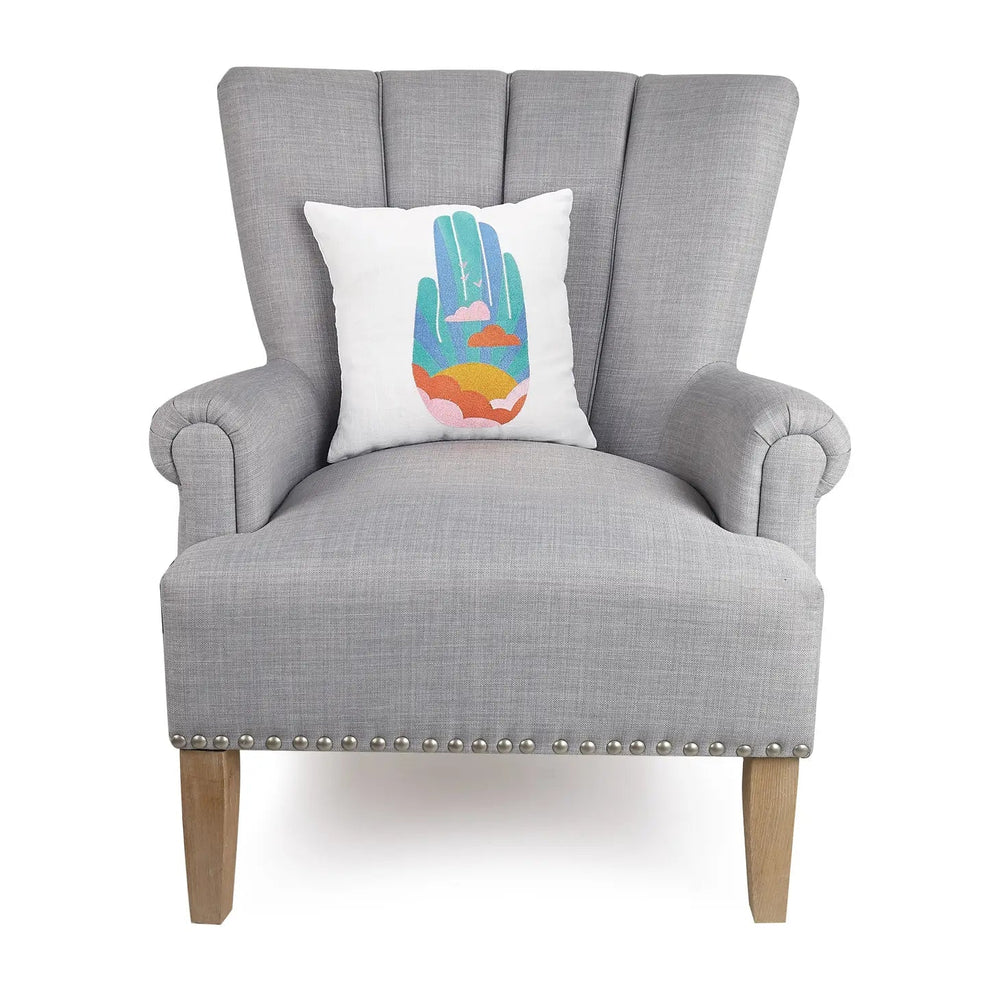 Hamsa Horizon Embroidered Pillow