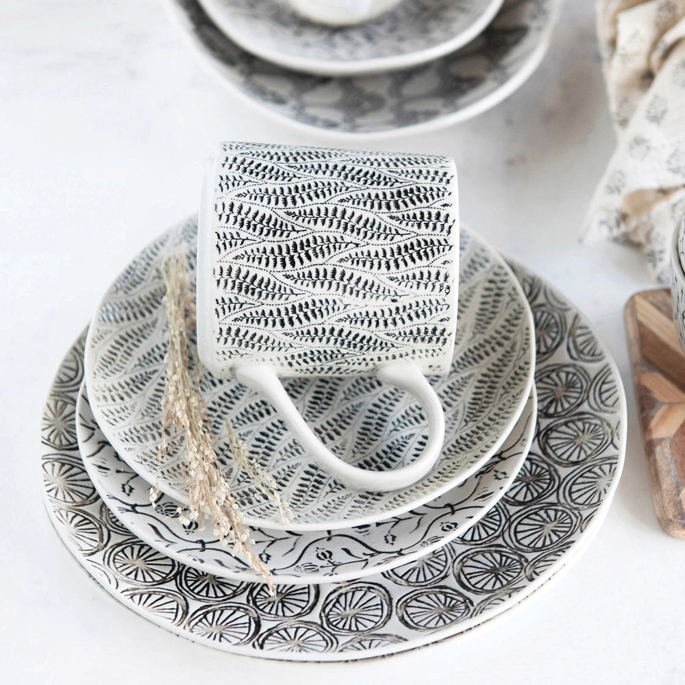 Hand-Stamped Mug with Pattern