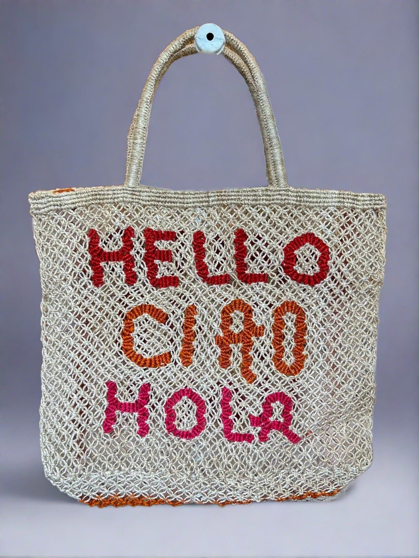 Hello Ciao Hola Jute Bag - The Riviera Towel Company