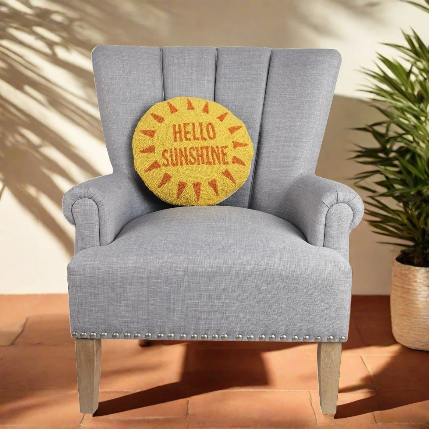 Hello Sunshine - Circular Hook Pillow - The Riviera Towel Company