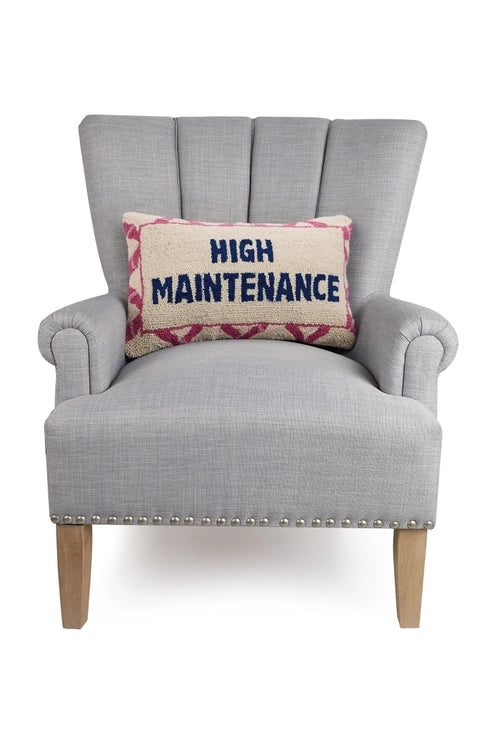 High Maintenance Embroidered Pillow