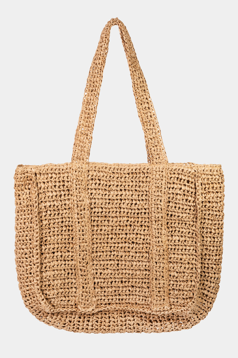 Straw Braided Pattern Tote Bag