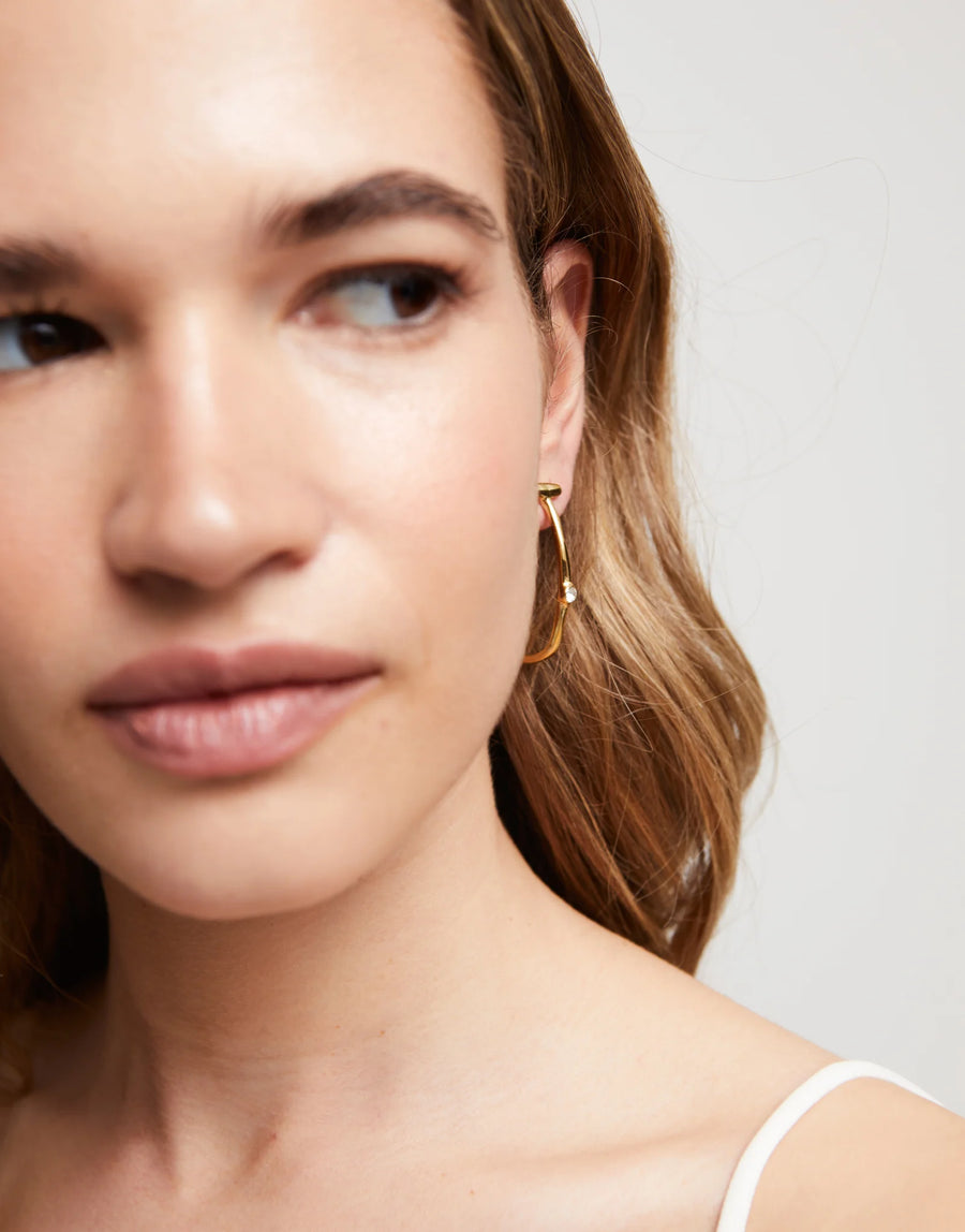 Indomable Hoop Earrings, view 2, styled